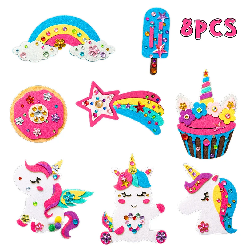 8 шт. Единорог войлочную ткань магнит на холодильник производство Китай стильная