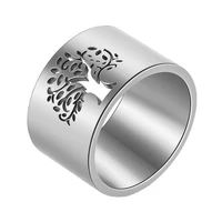 simple 925 silver hollow tree of life ring lady simple light luxury accessories