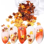 Блестки в виде кленовых листьев, блестки для ногтей, желтые, красные блестки, градиентные Осенние блестки, Декор, 8 г