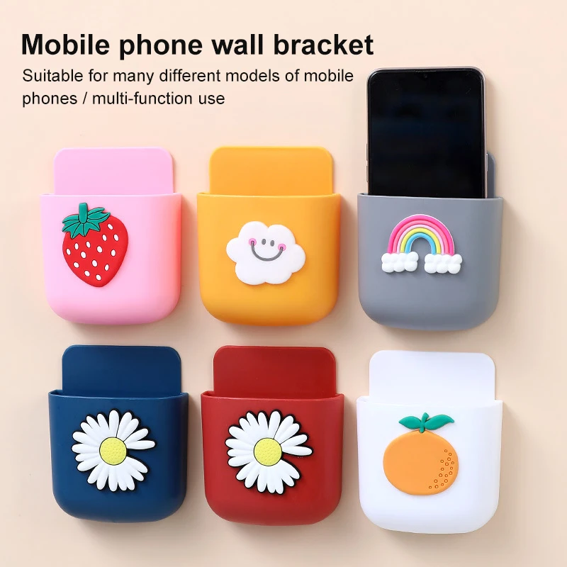 

1Pc 6 Colors Wall Mounted Storage Box Punch-free Air Conditioner Remote Mobile Phone Charging Organizer Home Storage Rack Sale