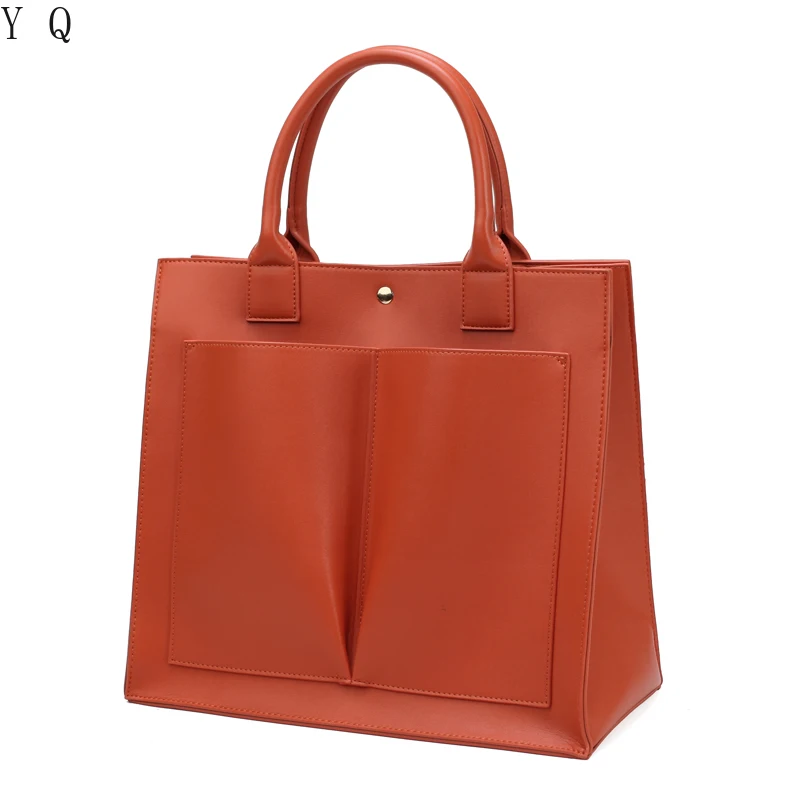 

Genuine Leather Ladies Shoulder Bag 2021 New Handbag Female Tote Bag Simple Messenger Bag Large Capacity Bag Channels Luxury Bag