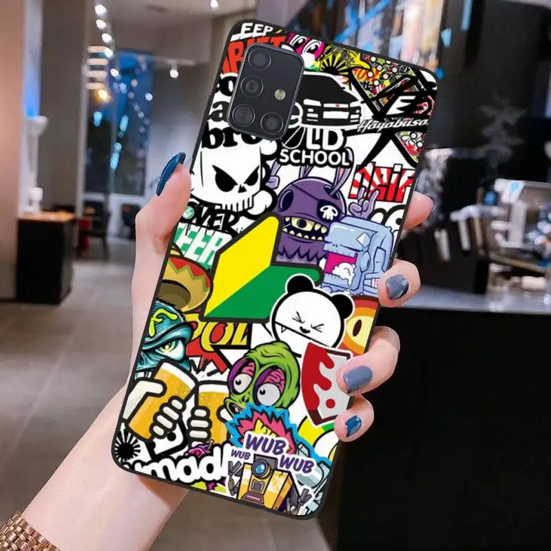 

Sticker Bomb Eat Sleep JDM Phone Case for Samsung S20 plus Ultra S6 S7 edge S8 S9 plus S10 5G lite 2020