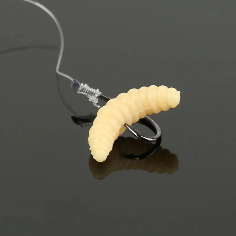 

100PCS Fishing Worms Lures 2.4cm Soft Bread Bug Hand Pole Bait Fishing Lure Bionic Grubs Trout Lure Sea Worm Fishing Tackle