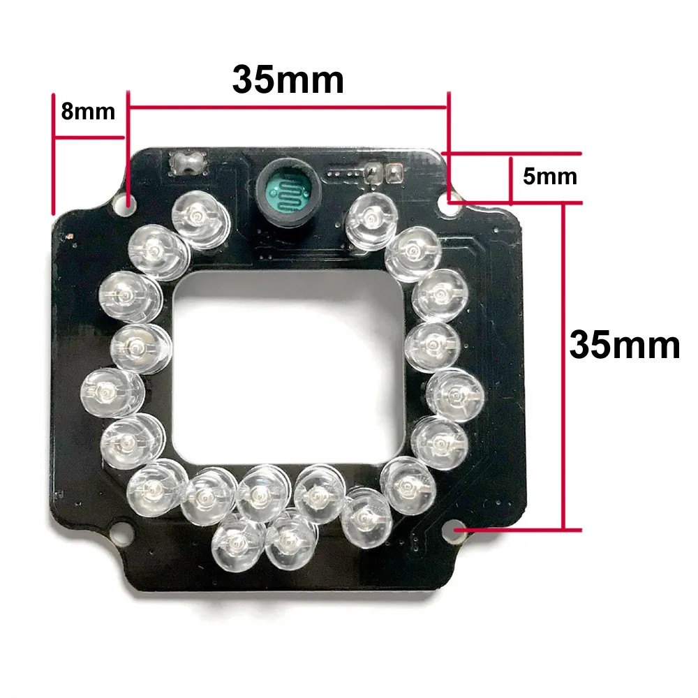 

10X 20 LEDs 5mm Infrared 90 Degrees Bulbs 850nm 20Leds IR Board Illuminator For CCTV Camera