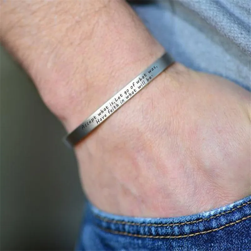 Посеребренная нержавеющая сталь Выгравированная положительная вдохновляющая