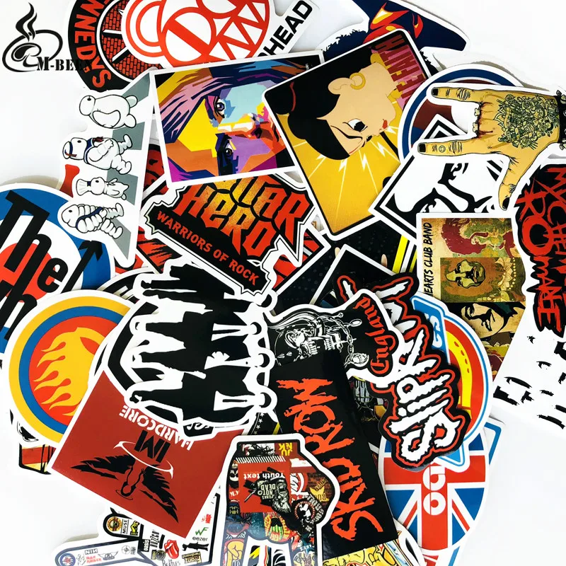 52 шт./лот, Ретро рок-группа, музыкальные наклейки, Grean Day RHCP Dead Kennedys, для гитары, чемодана, скейтборда, сделай сам, водонепроницаемые наклейки