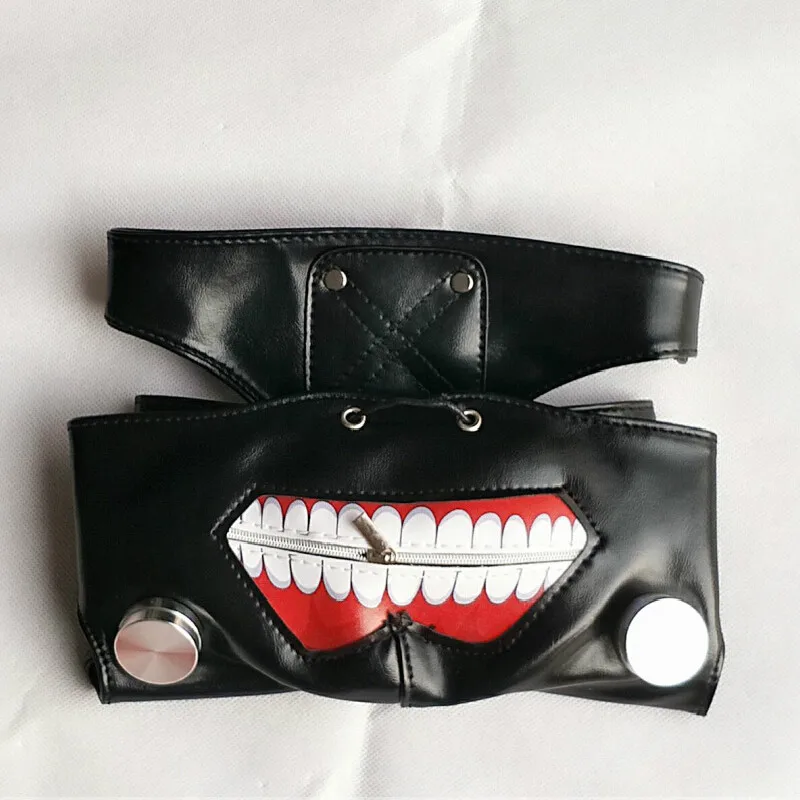 

Anime Cosplay Tokyo Ghouls Kaneki Ken Masks & Eyewear Adjustable Zipper Faux Leather Carnival Mask Cosplay Props