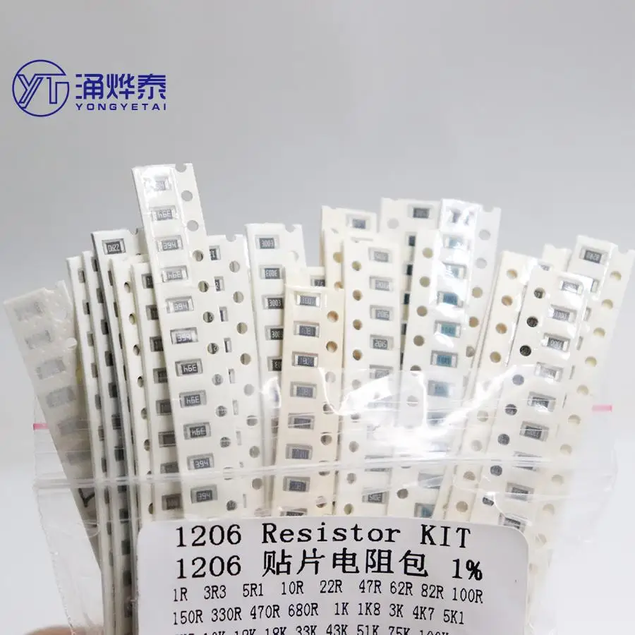 Комплект резисторов YYT 1206 SMD набор Ассорти 1 Ом-1М Ом 1% 33valuesX 20 шт. = 660 образцов |