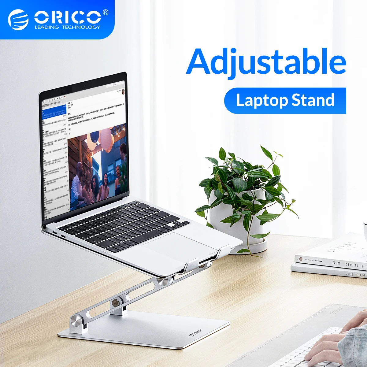 

ORICO Foldable Laptop Stand Height Angle Adjustable Aluminum Computer Stand Portable Cooling Notebook Holder for MacBook Dell