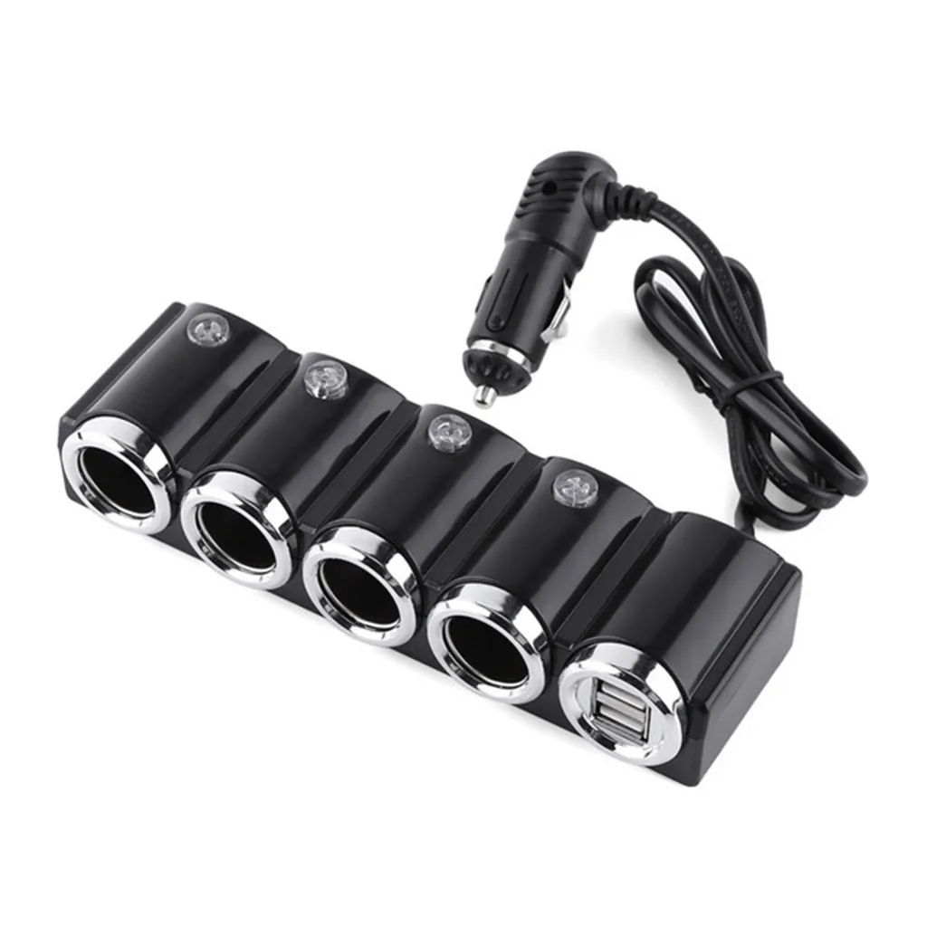 Автомобильный Разветвитель Прикуривателя с 4 разъемами 12 в пост. Тока/24 В USB