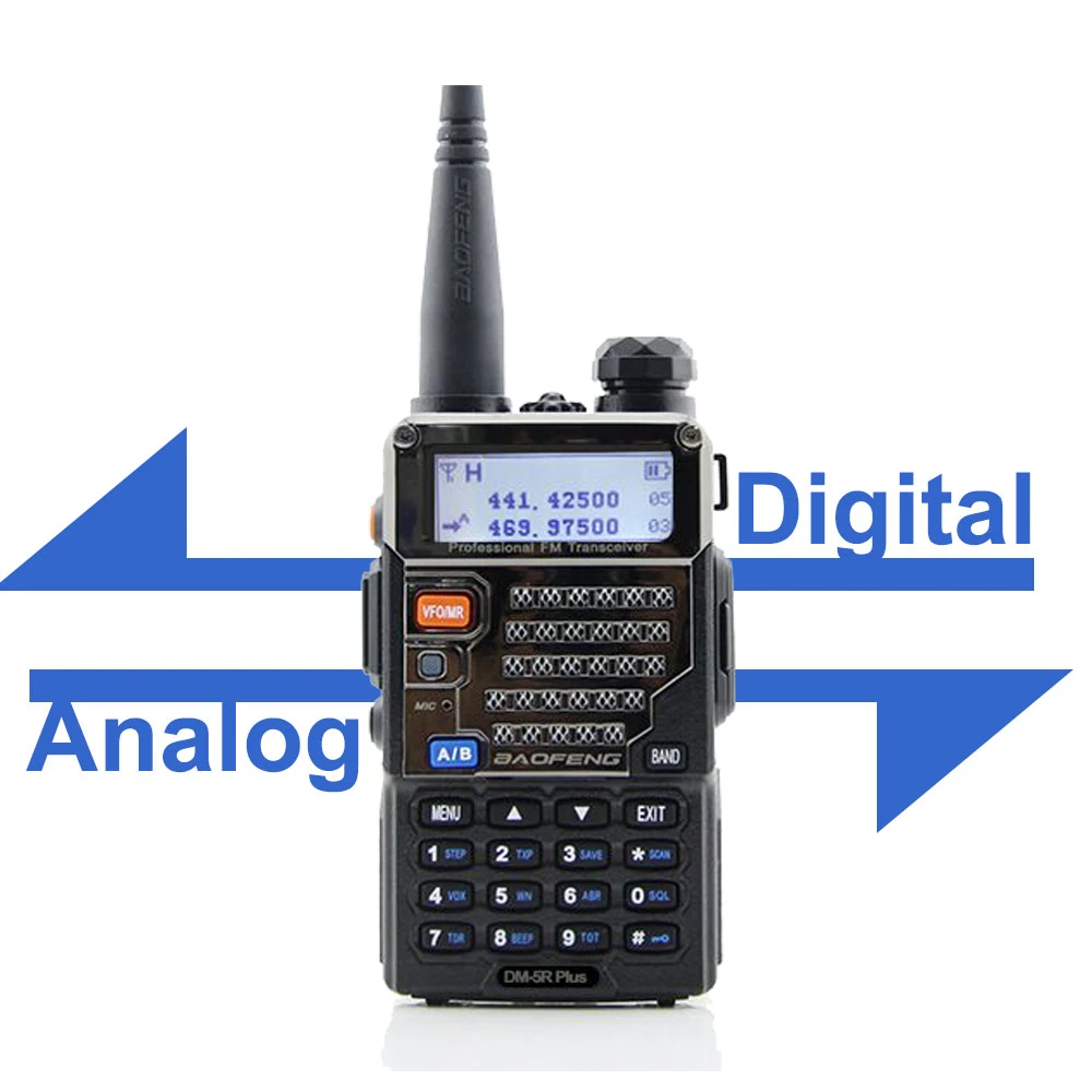Портативная рация Baofeng цифровое Любительское радио DM-5R Plus 136-174/400-480 МГц 2000 мАч |