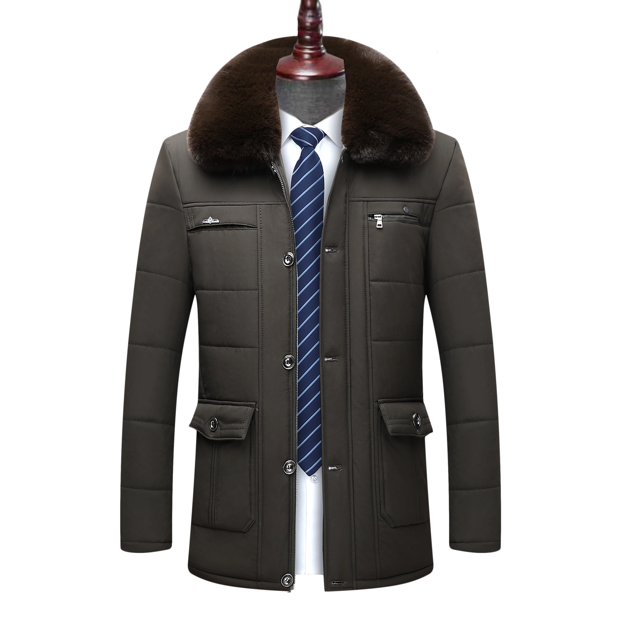 Плюс 8XL 6XL 5XL стиль зимнее мужское теплое пальто из плотного флиса модные длинные куртки Мужская брендовая одежда мужское пальто с меховым воротником