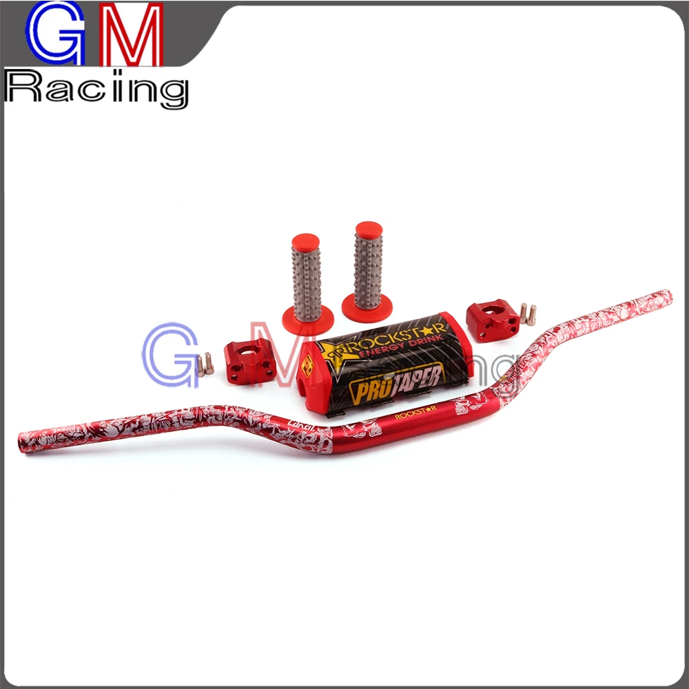 Red pattern A 1 1/" жир бар ручки 22 мм до 28 мм бар зажимы Жир Бар Pad для KAWASAKI KX125 KX250 KX250F KXF250 KX450F мотоцикл - Цвет: Red pattern A