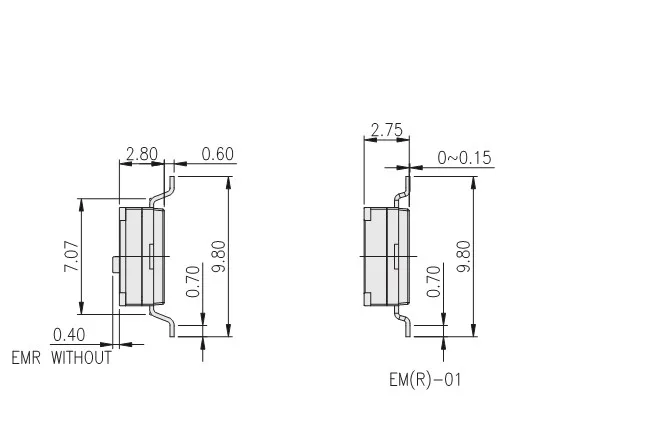 EMR 02 T Q T/R Тайвань 2 54 SMD 4 контактный значный DIP переключатель переключение уровня