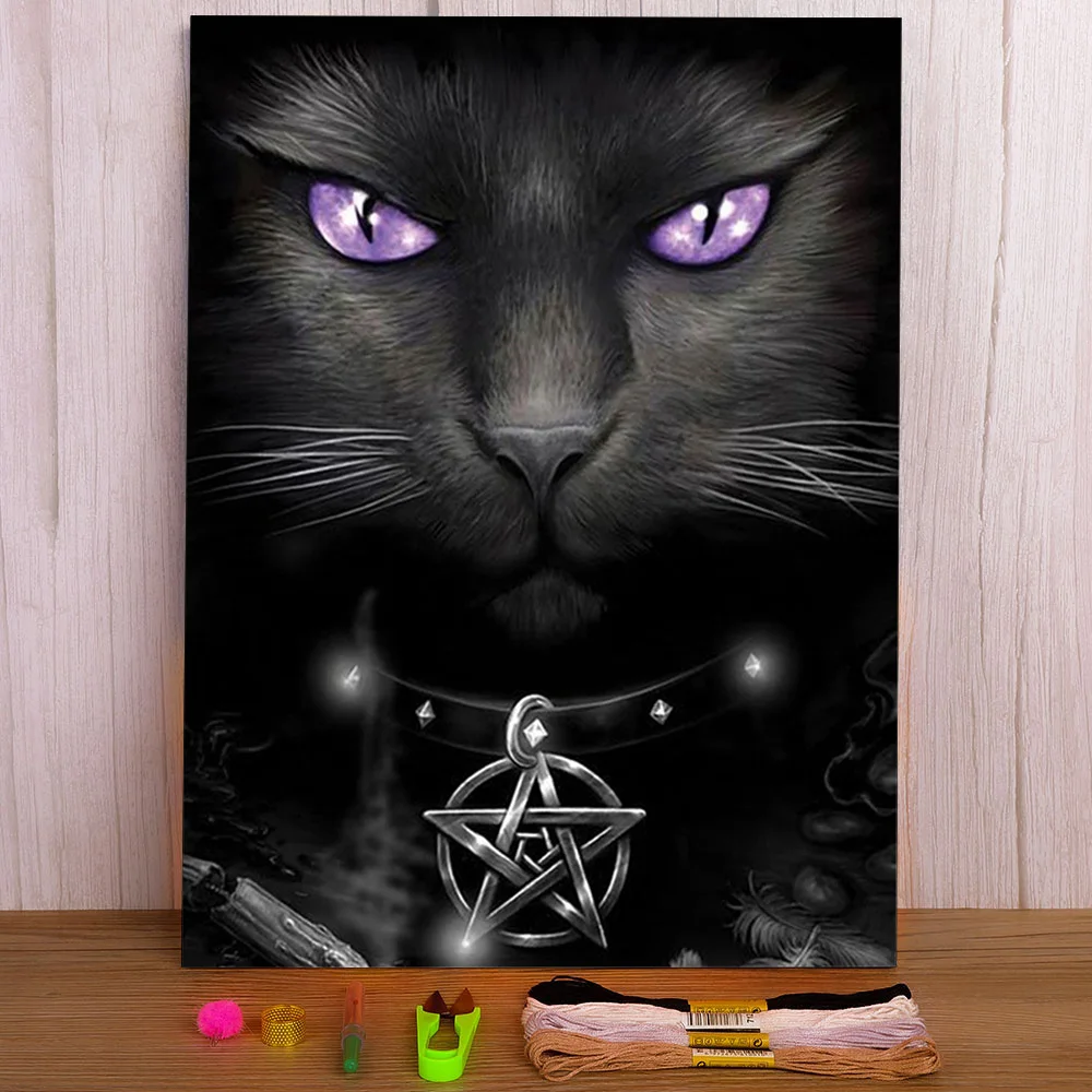 

Ткань с рисунком животного, кошки, 11CT, Набор для вышивки крестиком, DMC нитки, ручная работа, ручная работа, игла для вышивки