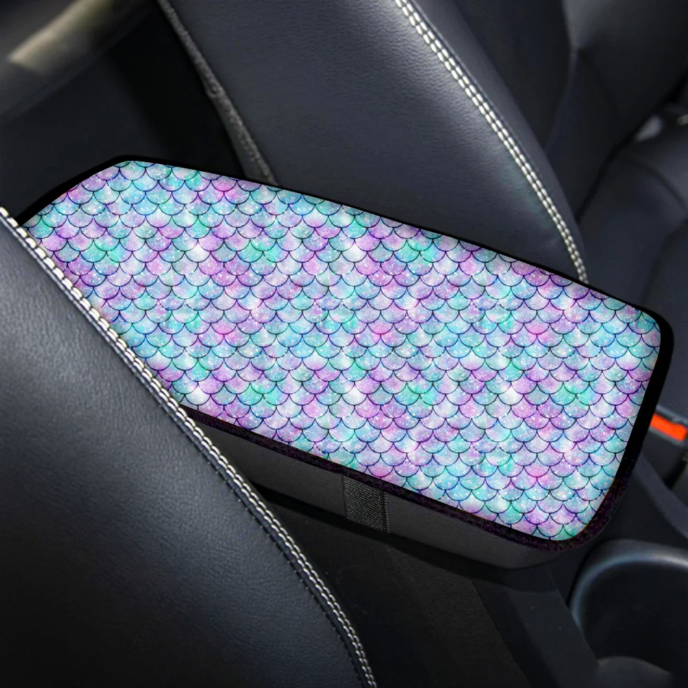 

PinUp Angel Gradient Fish Scales Prints Stylish Vehicle Protector Washable Car Center Cover Comfortable Armrest Soft Pad Hot