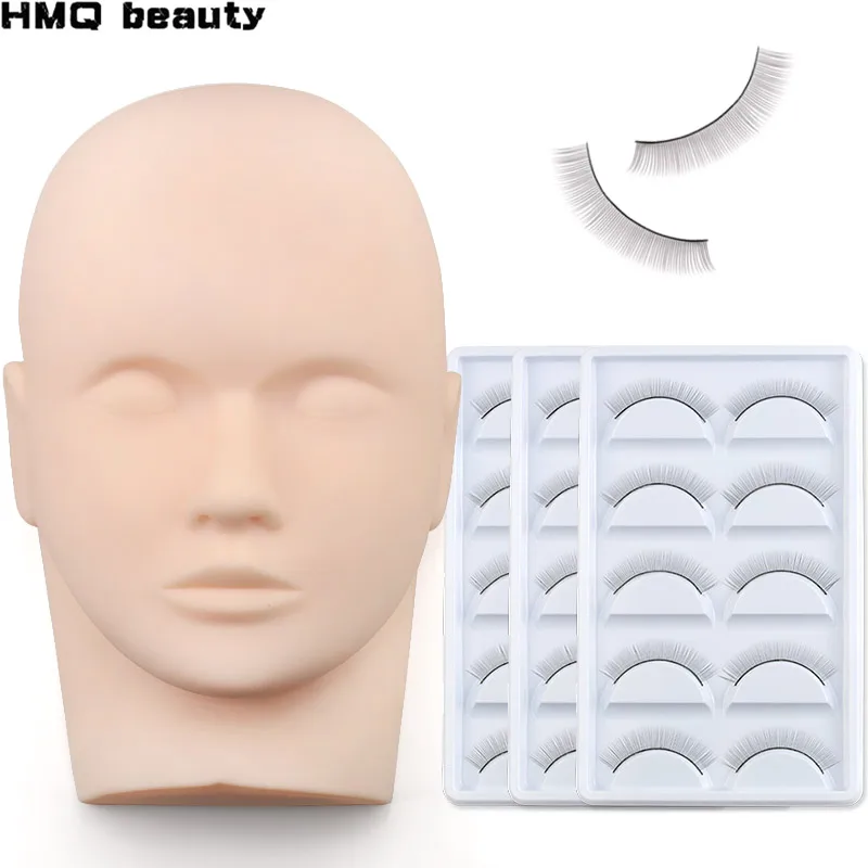 Mannequin Head for Eyelash Extension With Practice False Eyelashes Silicone Mannequin Head Lash Extension Supplies Kits