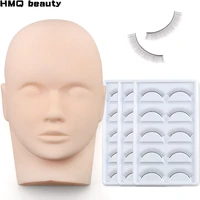 mannequin head for eyelash extension with practice false eyelashes silicone mannequin head lash extension supplies kits