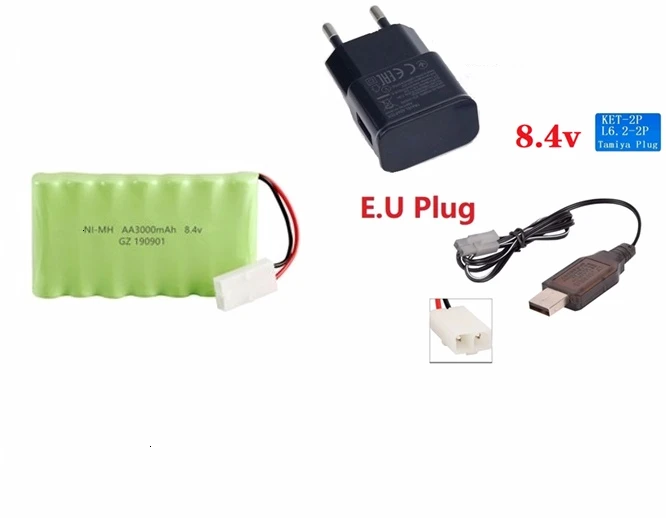 Красный Модель M) Ni-CD 8,4 v 3000mah батарея+ USB зарядное устройство для Rc игрушки автомобиль Танк Поезд Робот Лодка пистолет AA 8,4 v перезаряжаемый аккумулятор - Цвет: Красный