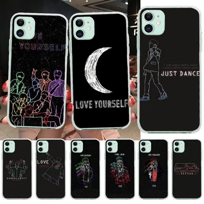 

PENGHUWAN Love Yourself Art Luxury Unique Design Phone Cover for iPhone 11 pro XS MAX 8 7 6 6S Plus X 5S SE XR cover