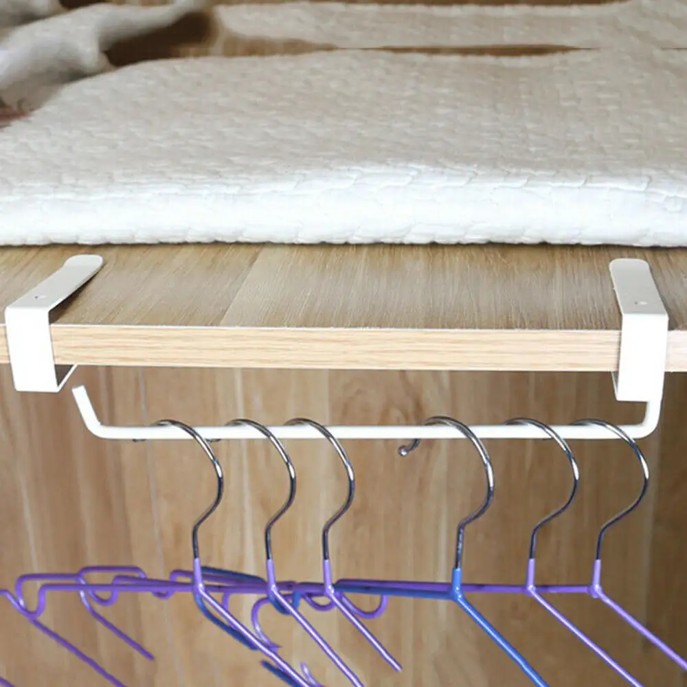

1pc Kitchen Paper Holder Cupboard Closet Hanger Metal Roll Towel Rack Bathroom Door Hanging Storage Rack