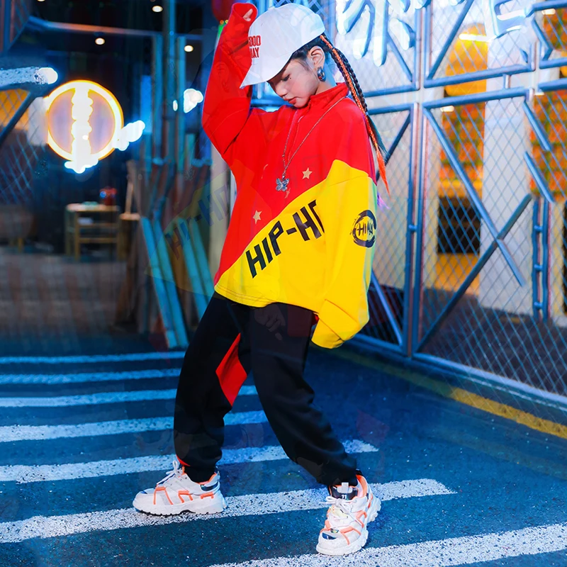 

Autumn Winter Children's Street Dance Costume Boys Hip Hop Long Sleeve Tops Black Pants Modern Dance Outfit Stage Show Wear