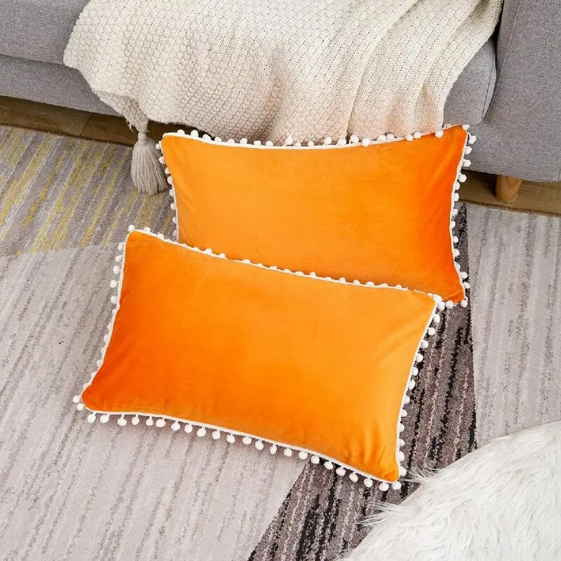 

30x50cm Nordic Housse De Coussin Hair Bulb Velvet Pillow Case Solid Color Pillow Cover For Living Room Pillow Case For Car