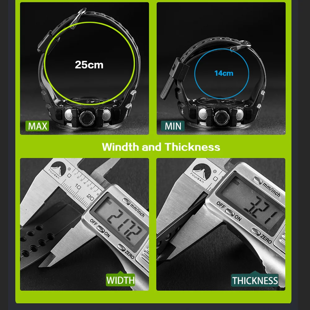 Военные часы Трехконтактный двойной дисплей холодный светильник личность анти