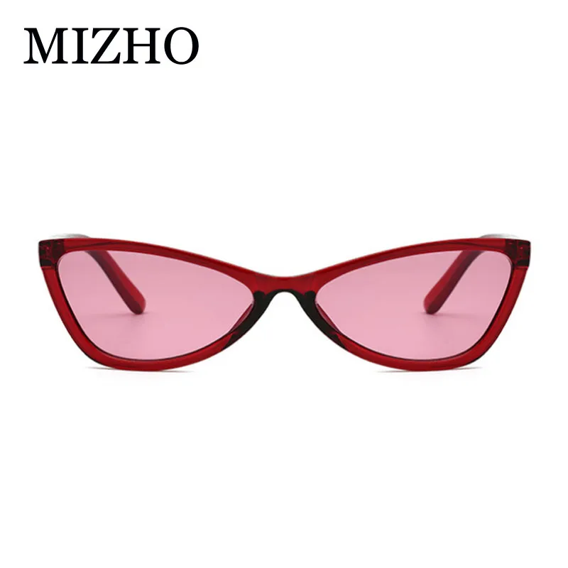 

MIZHO Fashion Red Narrow Sunglasses Women Cat Eye Vintage Ladies 2022 Quality Tiny Beige Gradient Sun glasses Brand Designer