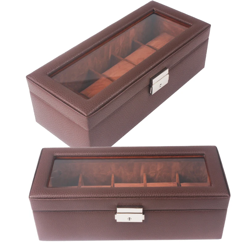 Роскошный 4 Сетки Коробка для часов ручной работы часы Чехол коробка времени