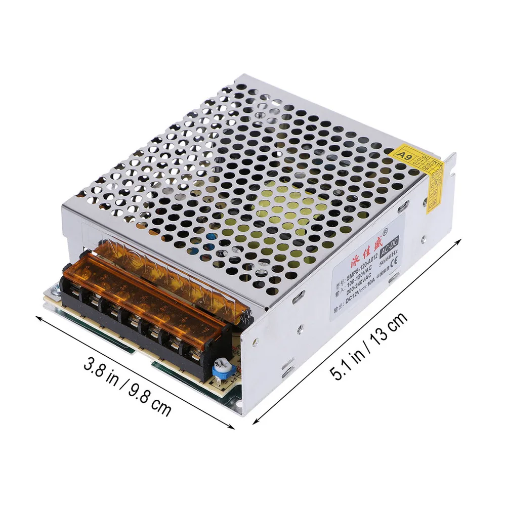 

DC 12V 10A Universal Switching Power Supply Transformer Driver Switching Converter for Printer Project LED Strips Pixel Lights