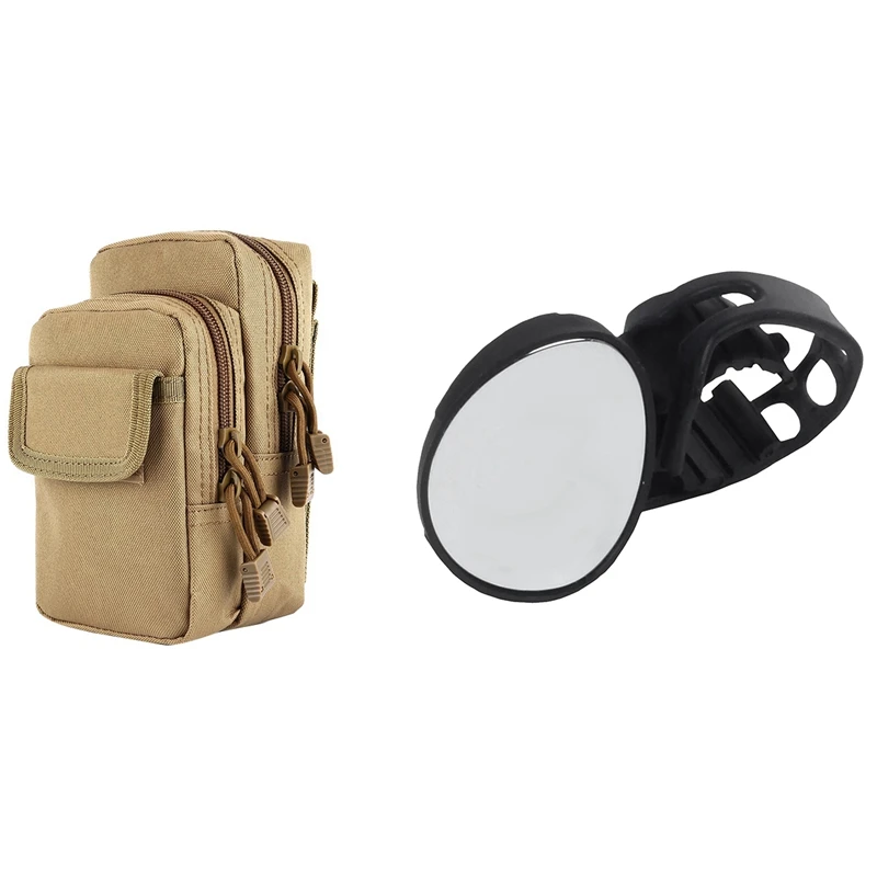 

Bike Mirror, Bicycle Cycling Rear View Mirrors & Multifunction Molle Bags Outdoor Waist Bag Shoulder Bag