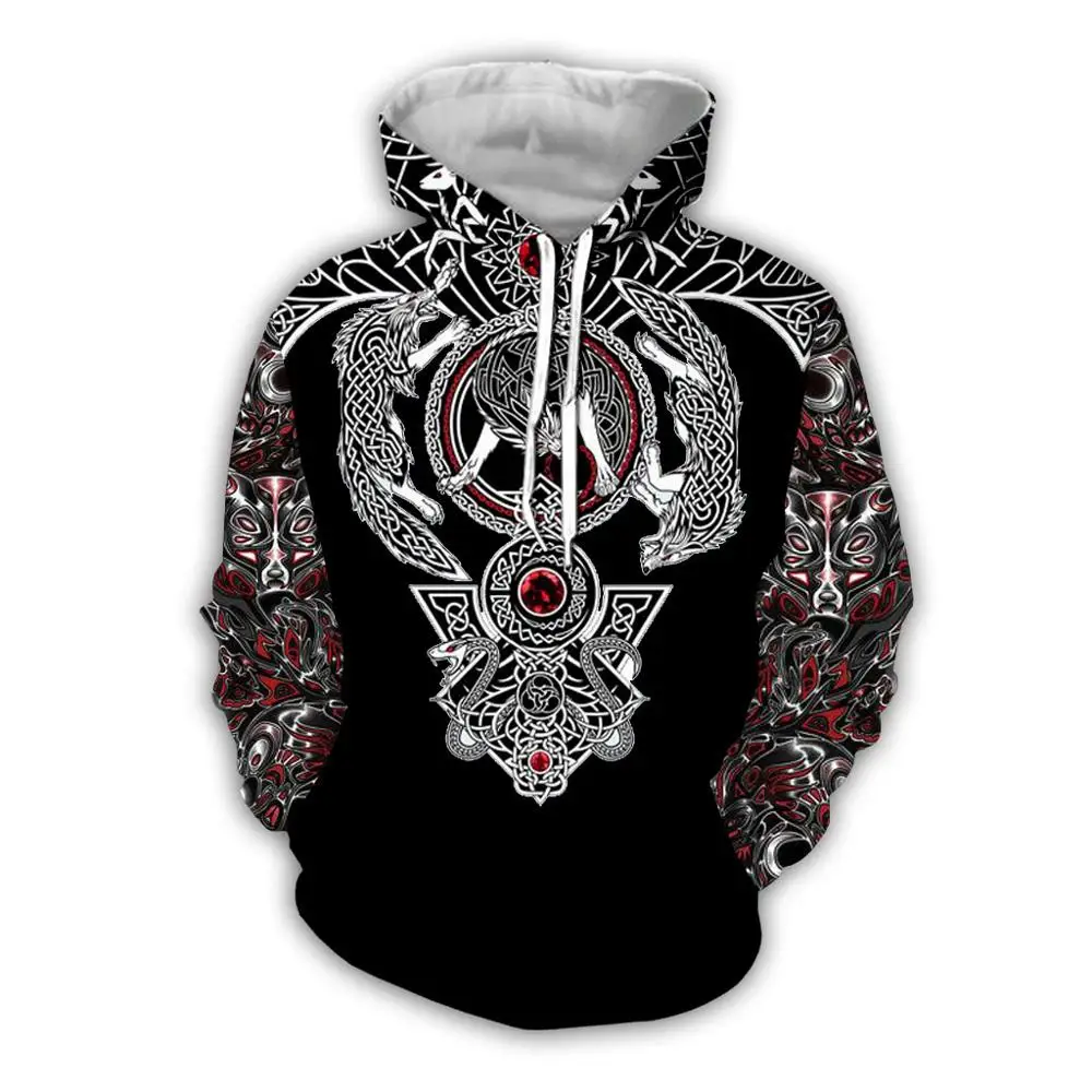 PLstar Cosmos Модные мужские толстовки Viking Tattoo 3D со всей печатью унисекс Толстовка Уличная Повседневная Толстовка с капюшоном Прямая поставка - Цвет: color as the picture
