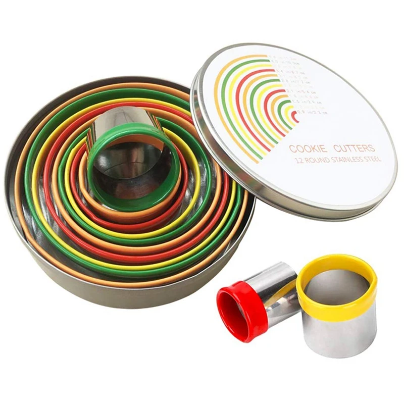 12 шт. Кондитерские резаки из нержавеющей стали для выпечки металлические круглые