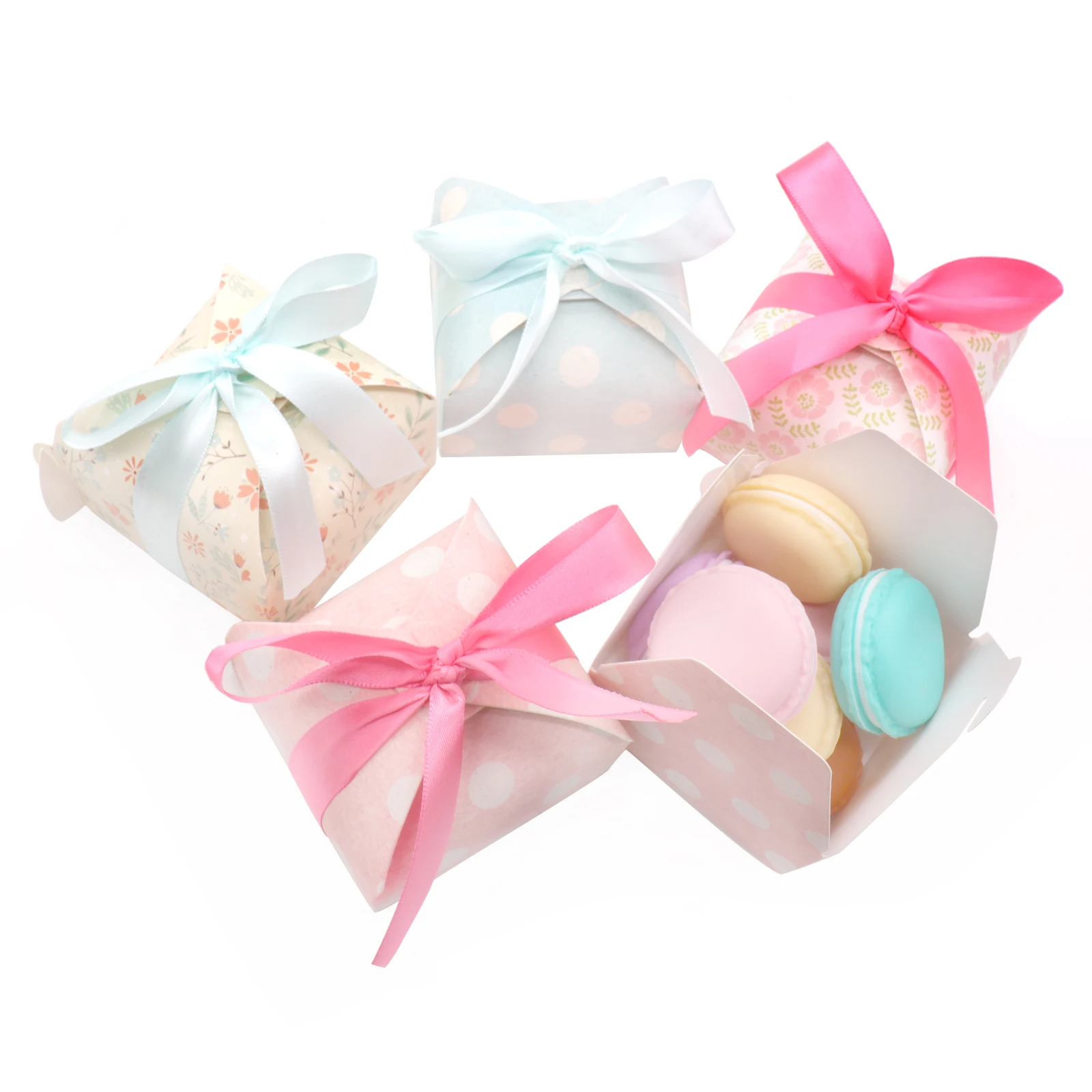 50 шт. коробка конфет в горошек с цветами шоколадный торт Подарочная для печенья