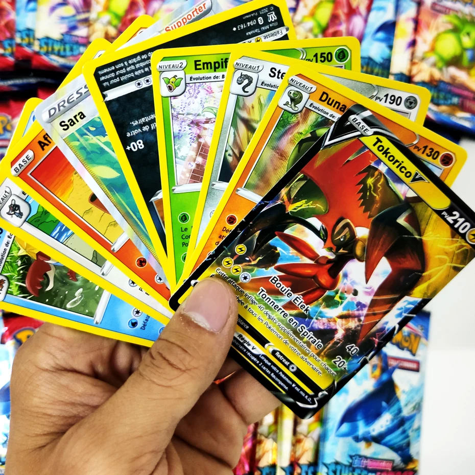 Tarjetas DE Pokemon COMBAT Booster, versi&oacute;n francesa, 50-2021 Uds., venta al por menor, &uacute;ltima DE 360-5