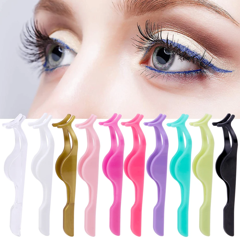 

30/50Pcs Plastic False Eyelash Tweezers Lashes Forceps Eyelashes Extension Curler Nipper Makeup Lash Applicator Remover Clip