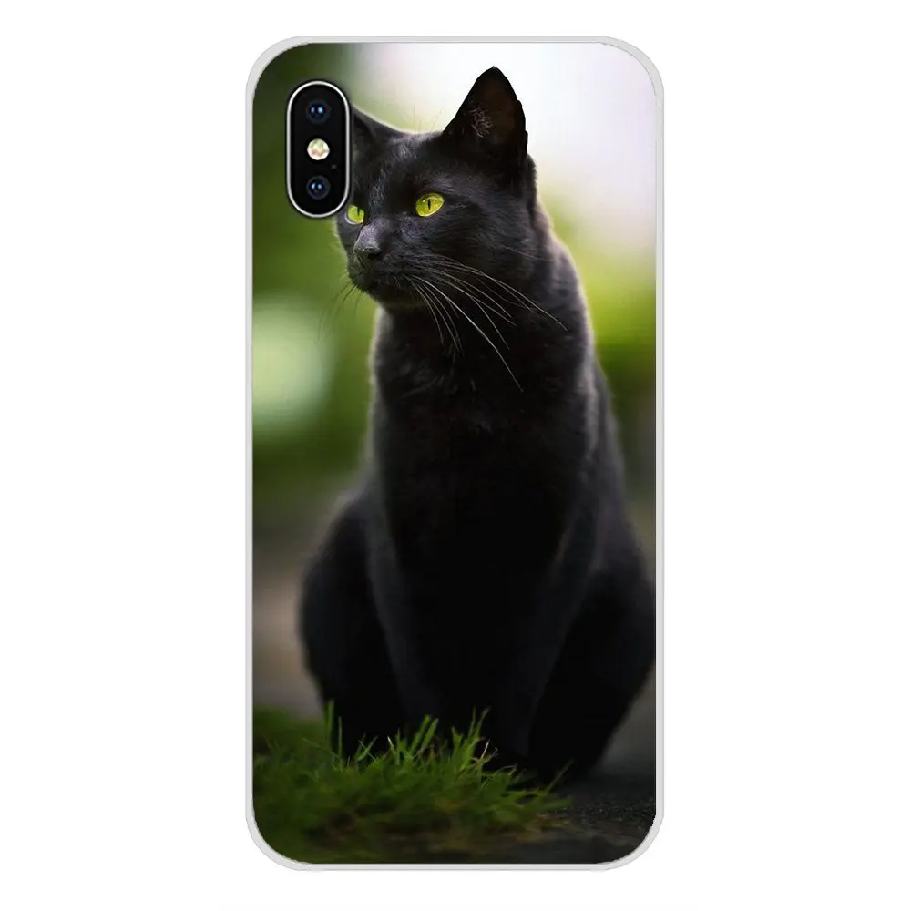 images 1 Для samsung Galaxy S3 S4 S5 Mini S6 S7 Edge S8 S9 S10 Lite Plus Note 4 5 8 9 Милая Черная кошка большой глаз прозрачный чехол из ТПУ - Цвет: images 1