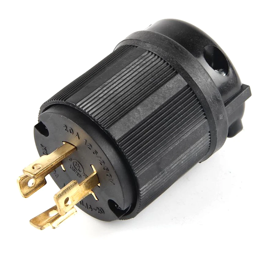 Розетка с 4 проводными разъемами, черная, UL, 20A, 250 В, NEMA, с блокировкой в США, для промышленного подключения к панели, американский, 4-полюсный