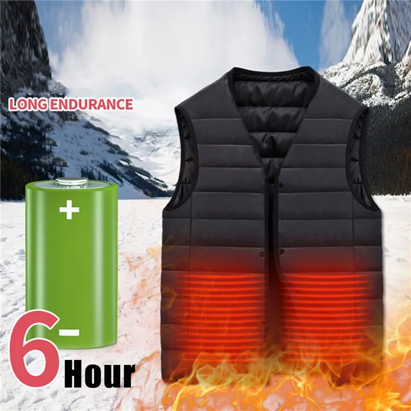 

Жилет с подогревом для мужчин и женщин, Модное теплое пальто с умным электрическим подогревом, теплая зимняя куртка