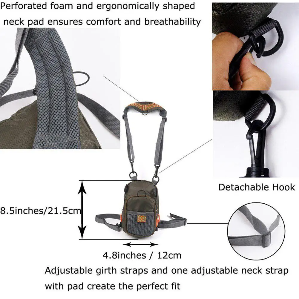 Сумки для рыбалки нахлыстом двухслойная нагрудная сумка мини рюкзак на одно