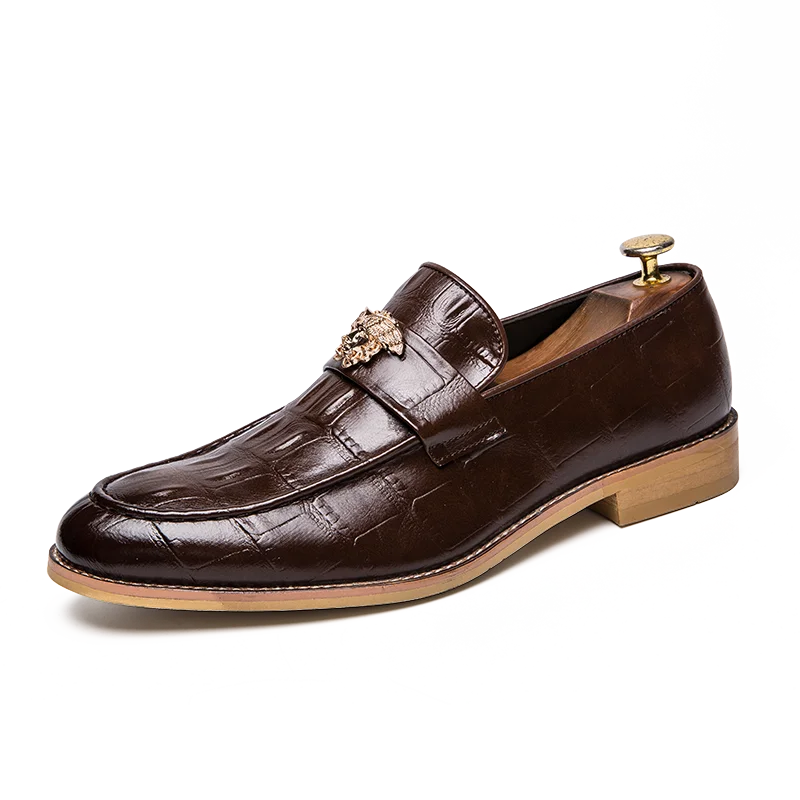 661brown Мужские модельные итальянские кожаные туфли; модные мужские кожаные мокасины без шнуровки; Блестящие деловые мужские туфли; мужские туфли с острым носком - Цвет: 661brown