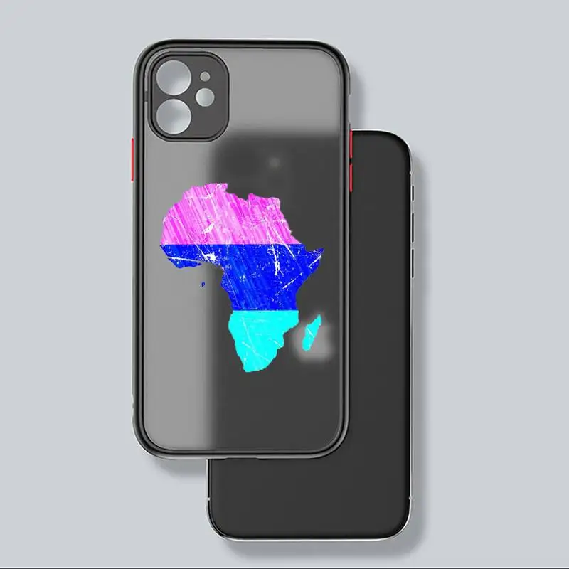 

Africa Map colorful pattern Phone Case matte transparent For iphone 7 8 11 12 plus mini x xs xr pro max cover