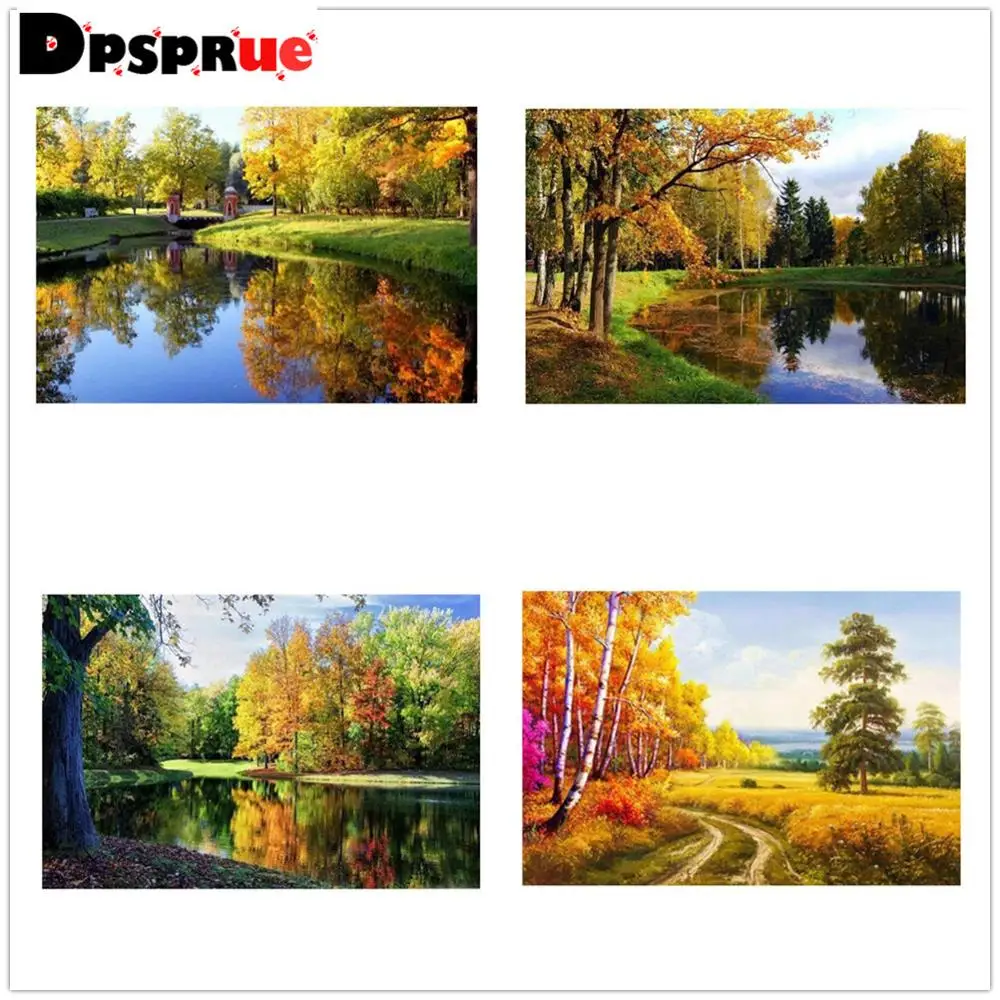 

Алмазная вышивка 5D "сделай сам", пейзаж с лесом, квадратная/круглая алмазная живопись, вышивка крестом пейзажной картины, декор из алмазной м...