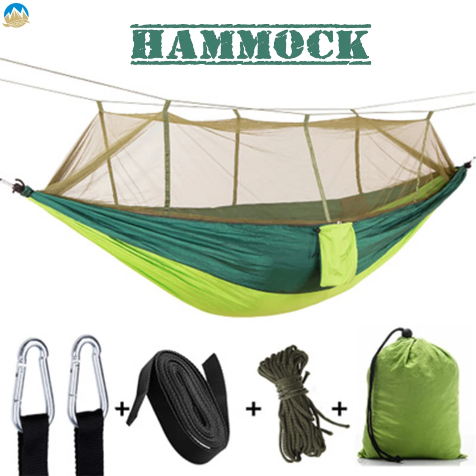 Кемпинговый гамак MYJ с москитной сеткой легкая двойная Одиночная нейлоновая