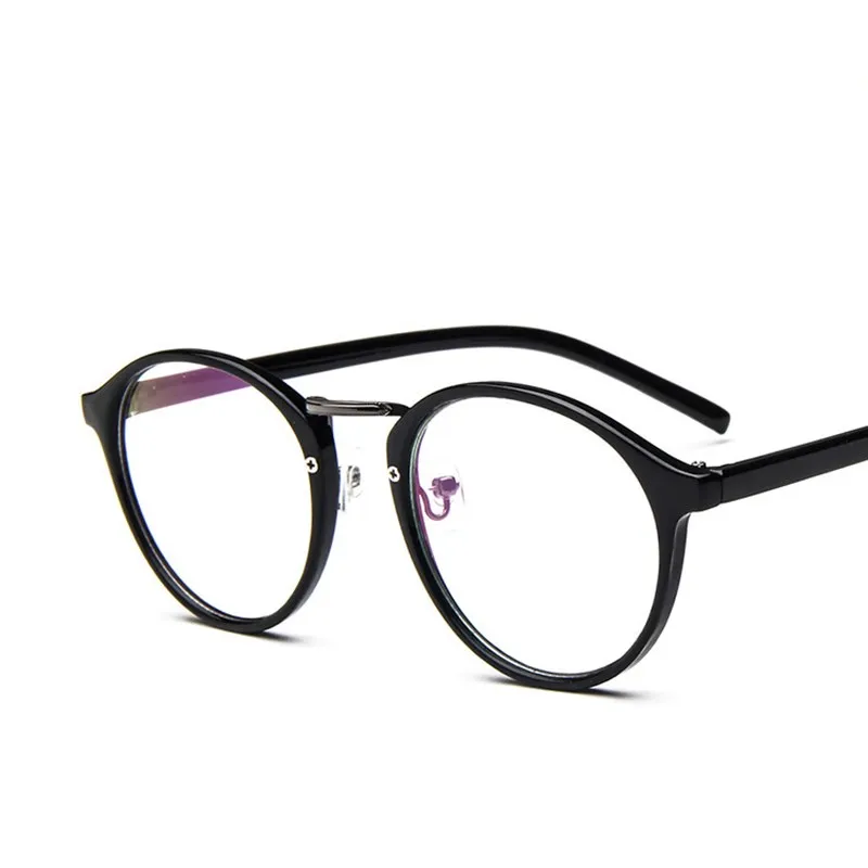

2021 New Round Anti-Blue Light Eyeglasses Frame Women Spectacle Optical Myopia Computer Glasses Plastic Prescription Eyeglasses