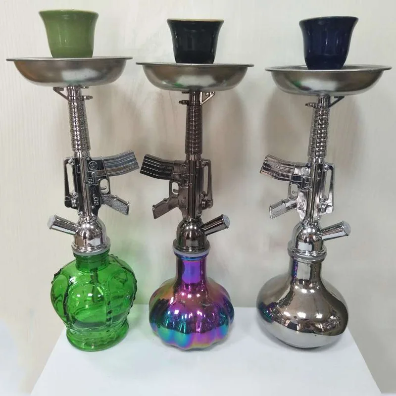 

Shisha-Cachimba de agua portatil, cachimba para fumar tabaco, Chicha aleatoria China, Ak 47, novedad