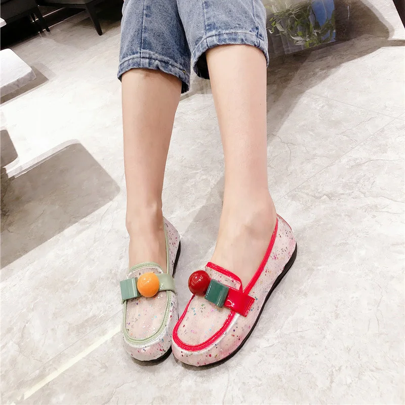 [DEAT] 2020 г. Милые тонкие туфли на плоской подошве с круглым носком из органзы