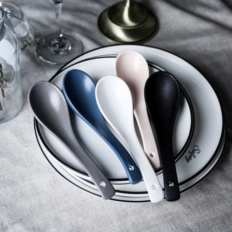 17 см Твердые матовые керамические Длинные Ложки под глазурью фарфоровая