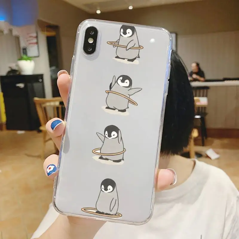 

Bear Penguin Kawaii Cute Phone Case Transparent soft For iphone 5 5s 5c se 6 6s 7 8 11 12 plus mini x xs xr pro max